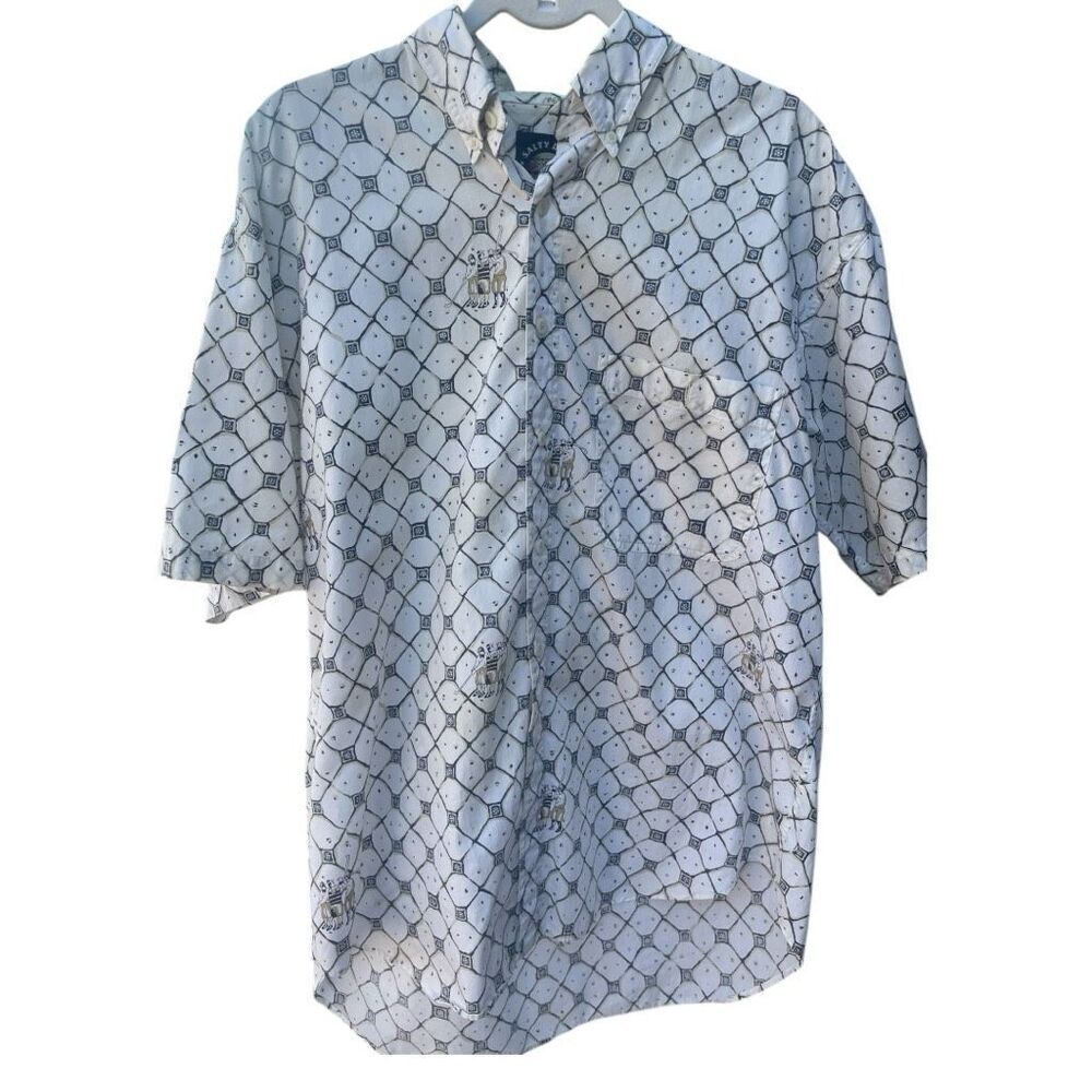 Men’s Vintage Gant Salty Dog Short Sleeve Button Down Shirt size large